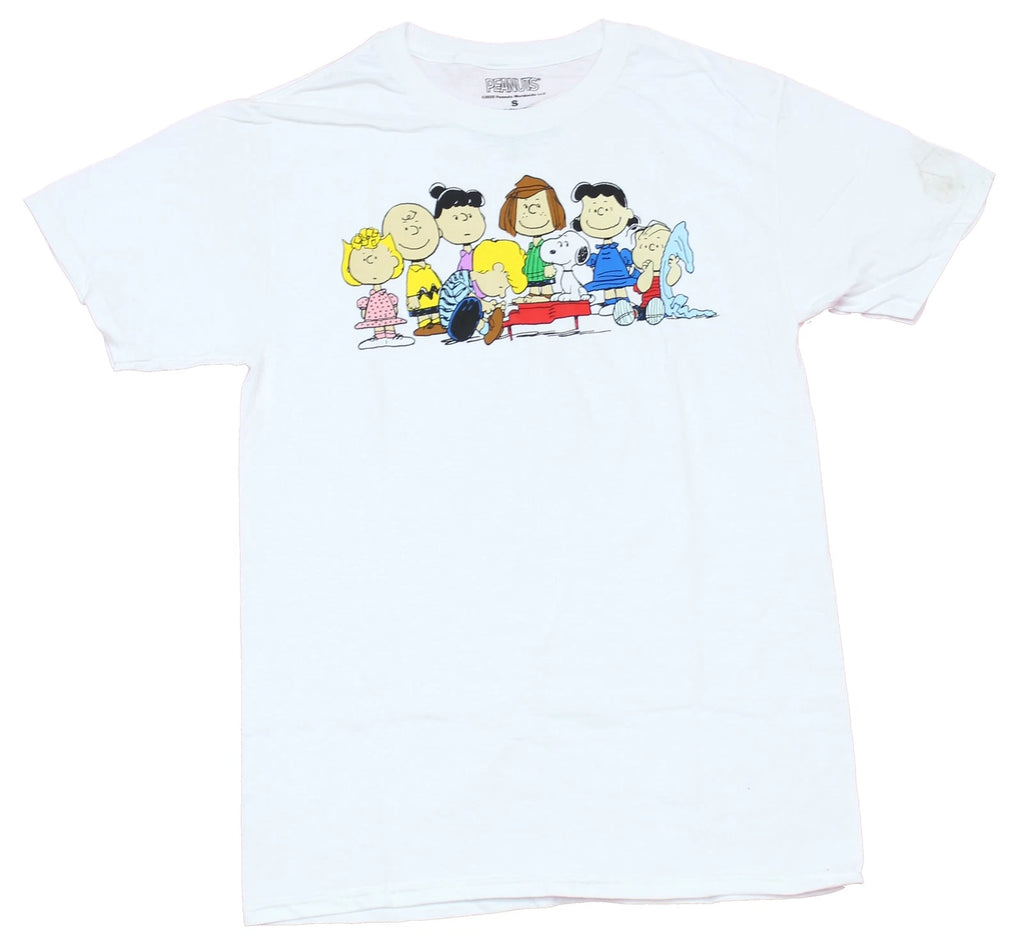 Peanuts Mens T-Shirt  -  Schroeder Playing For Charlie & The Gang