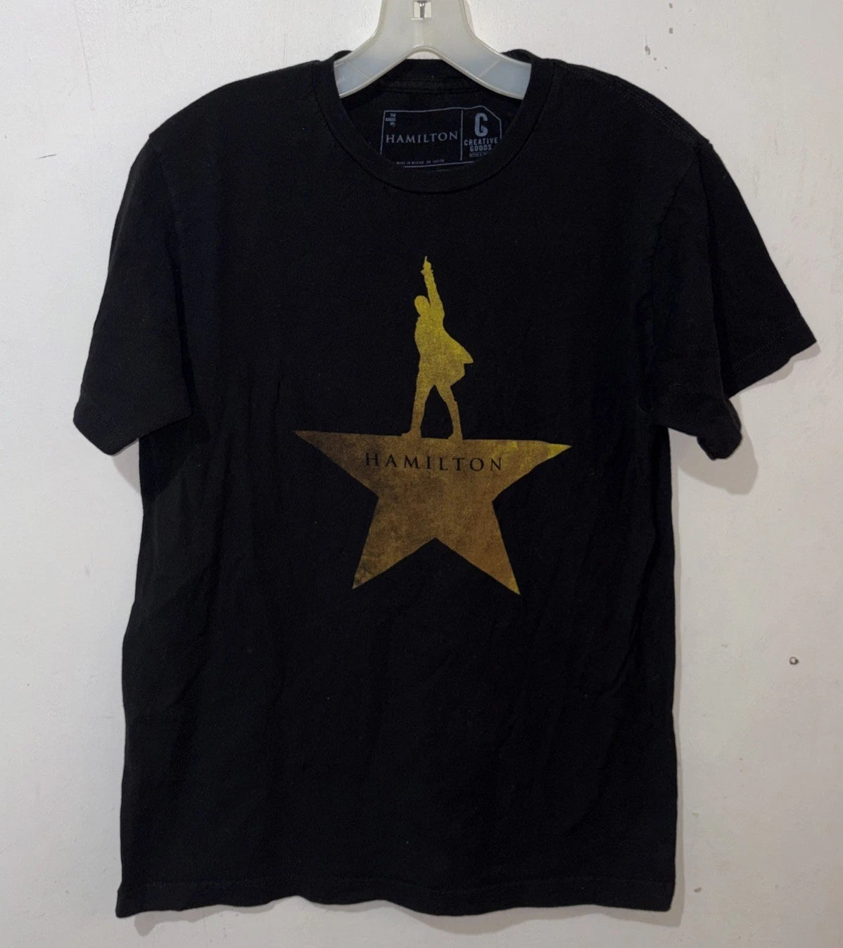 Hamilton Musical T-Shirt Mens Medium Black Gold Short Sleeve Creative Goods
