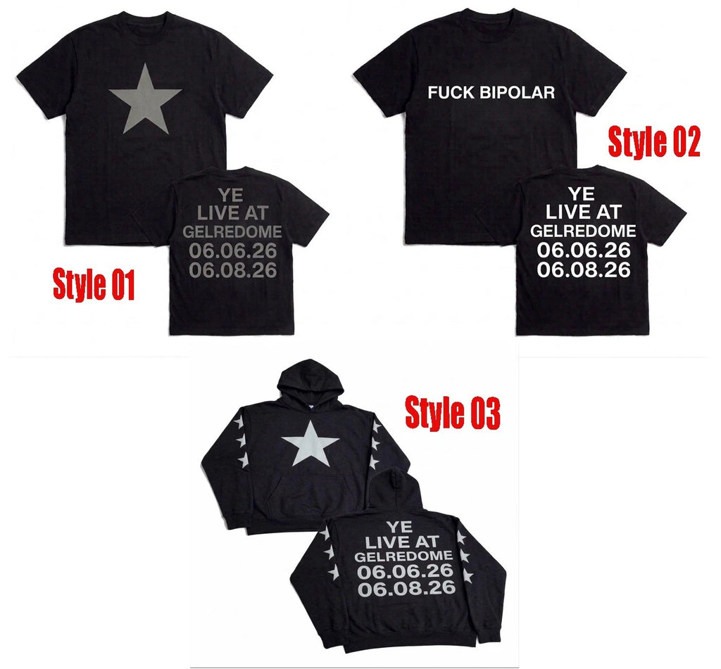 Kanye West BULLY YE LIVE AT GELREDOME 06.06.26 06.08.26 T Shirtor Hoodie reprin