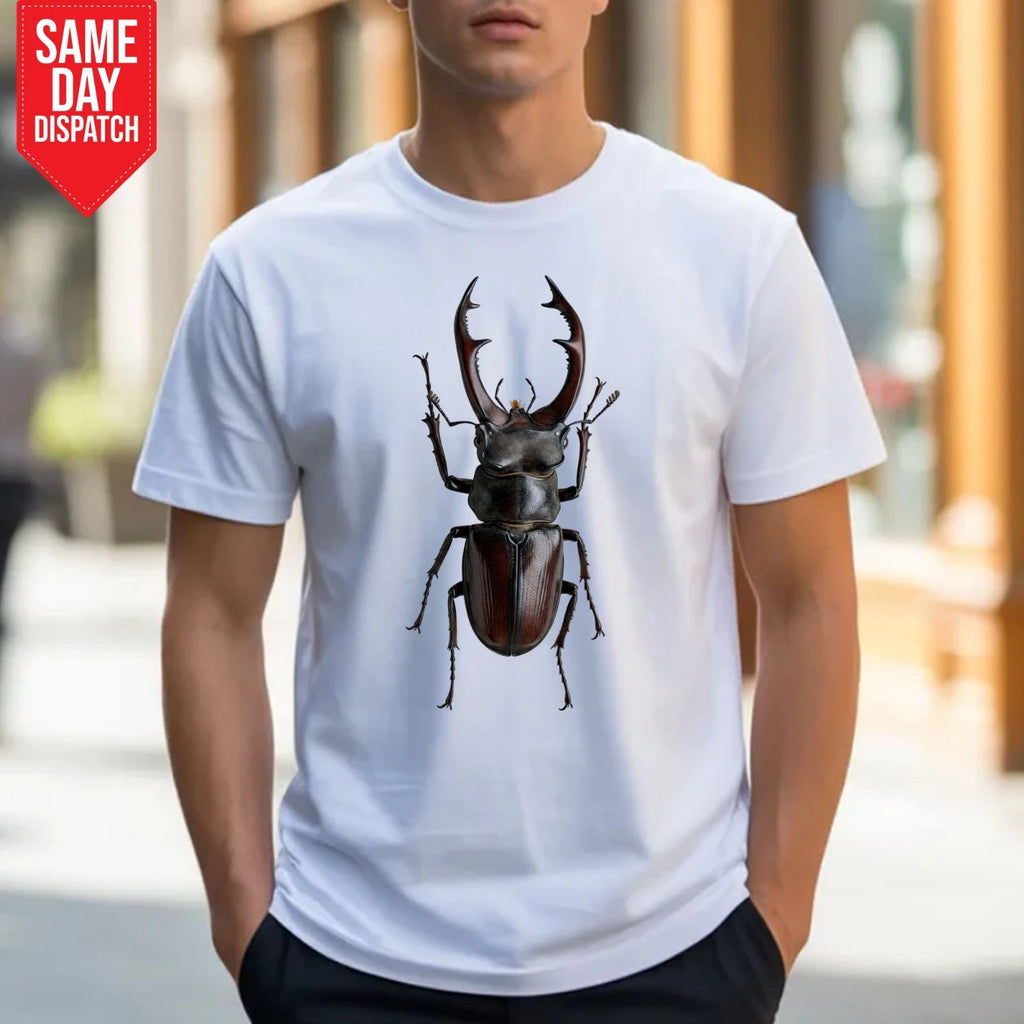 Stag Beetle Insect Men's T-Shirt Printed Insect Lovers Gift 100% Cotton Tee Top
