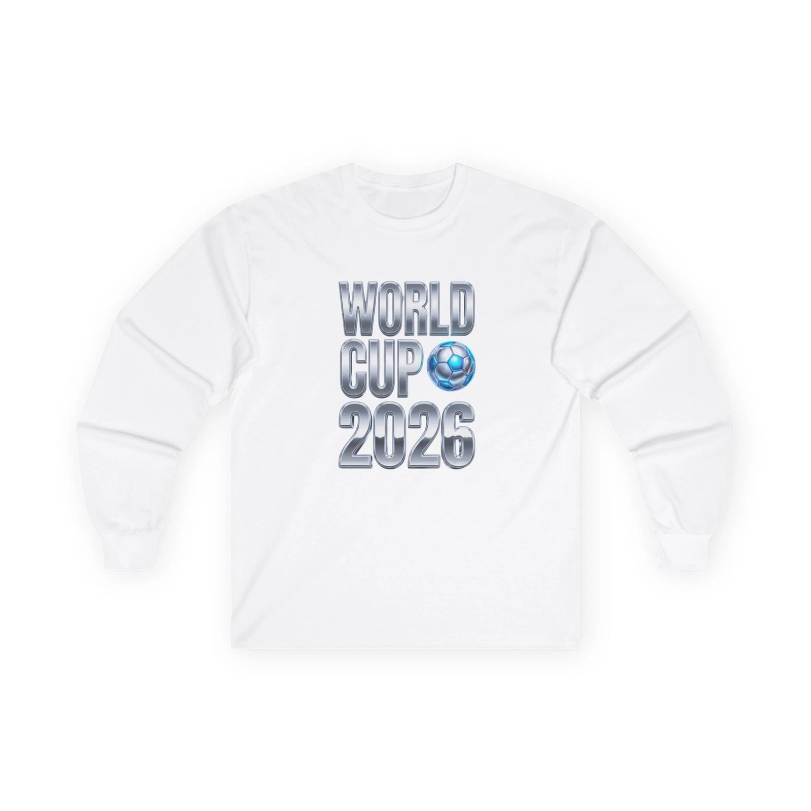 World Cup 2026 Soccer Logo Long Sleeve Tee | Metallic Football Text