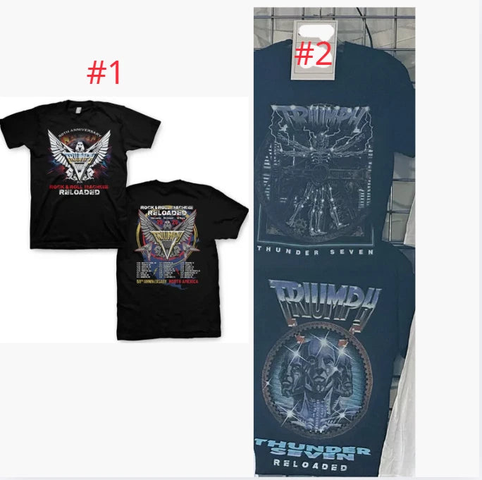 Triumph Band T-Shirt 2026 Thunder Seven Rock Roll Machine Concert Tour Reprint