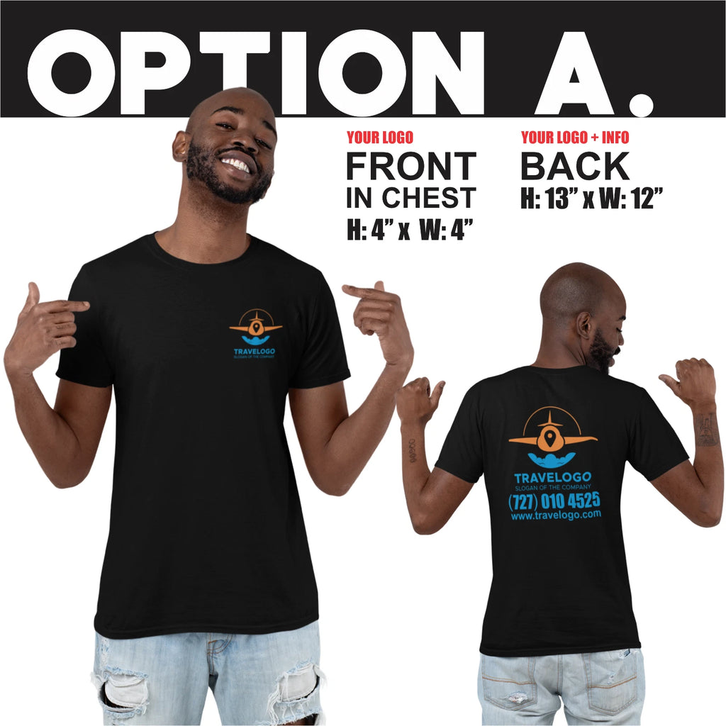 24 Custom Screen Printed Preshrunk Cotton T-Shirts 2 Same Colors Front/Back