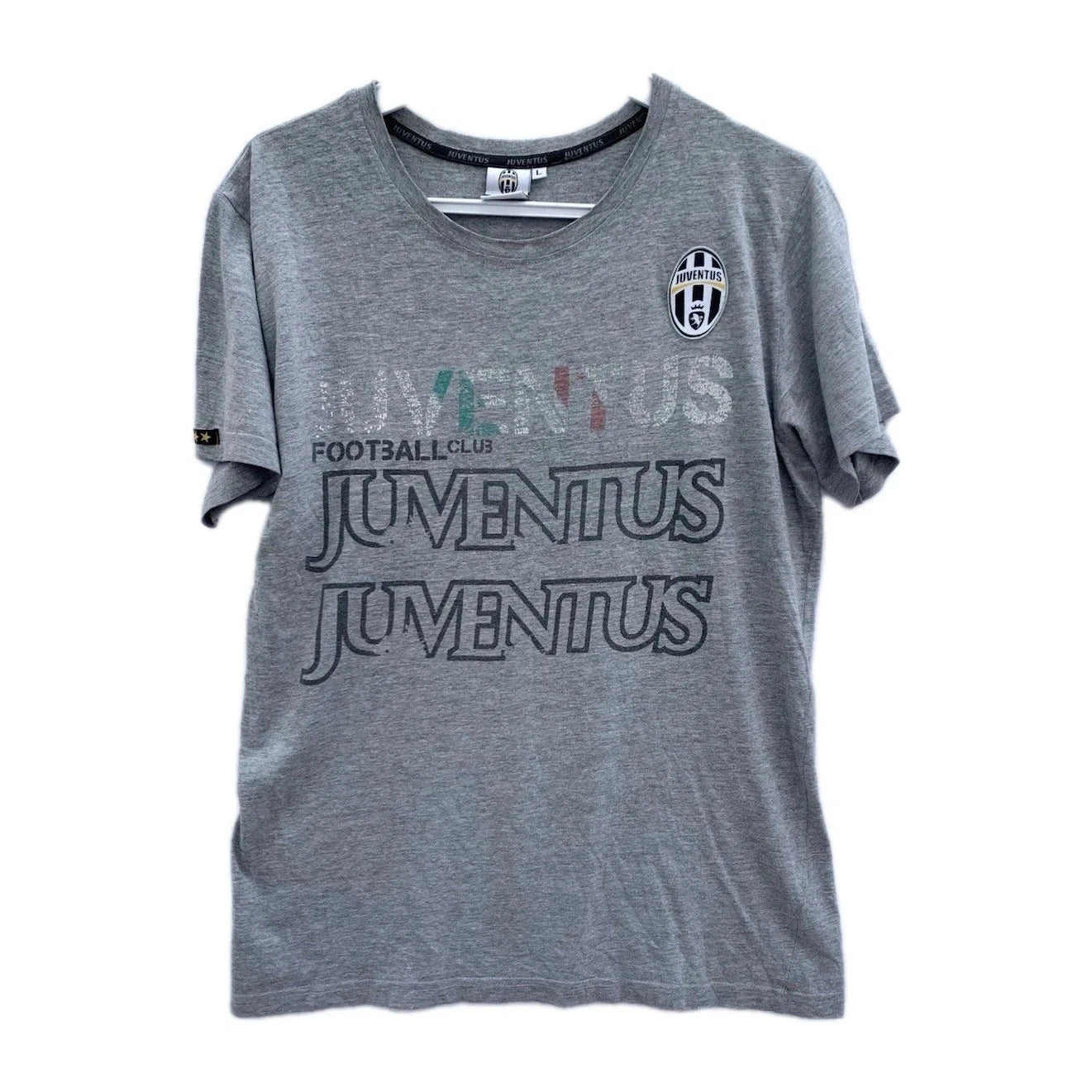 Juventus FC Official Gray Graphic T-Shirt Men’s L Italy Soccer Fan Tee #55