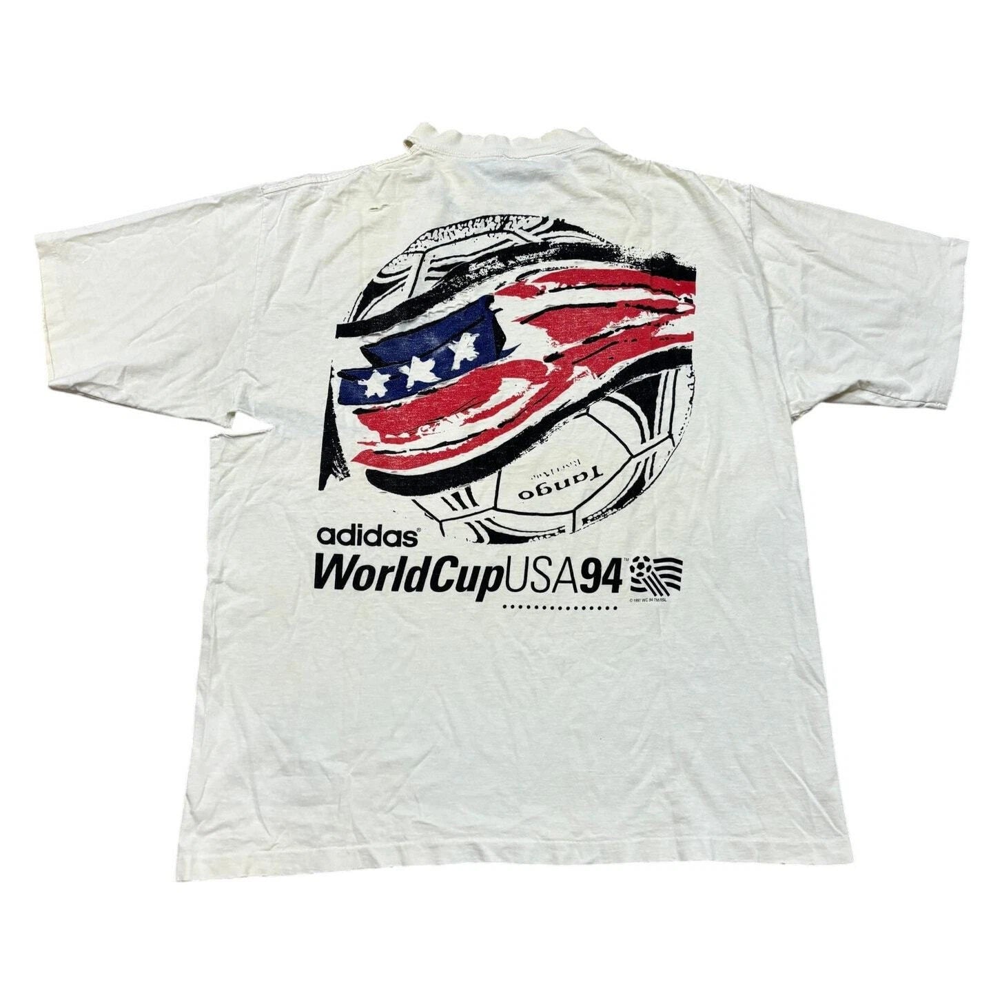 Vintage Adidas World Cup USA 1994 Soccer Ball T Shirt Men's Large