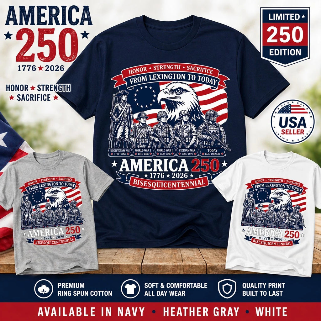 250 Years of Freedom 1776 2026 Patriotic Unisex Tshirt