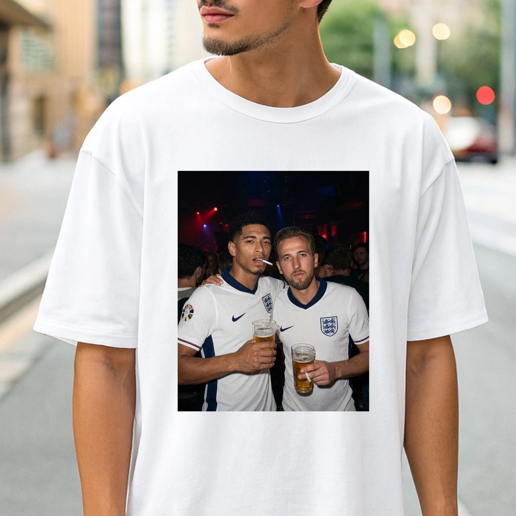 England Football Fans Graphic T-Shirt Soccer Supporters Party Photo Unisex Tee