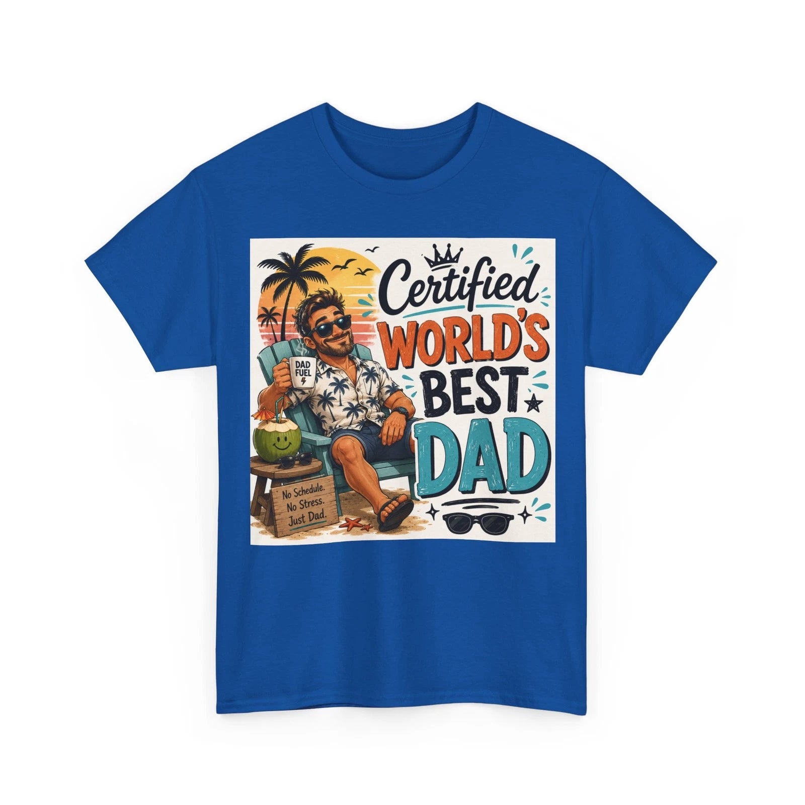 Certified World's Best Dad T-Shirt | Retro Tropical Dad Gift | Father's Day Gift