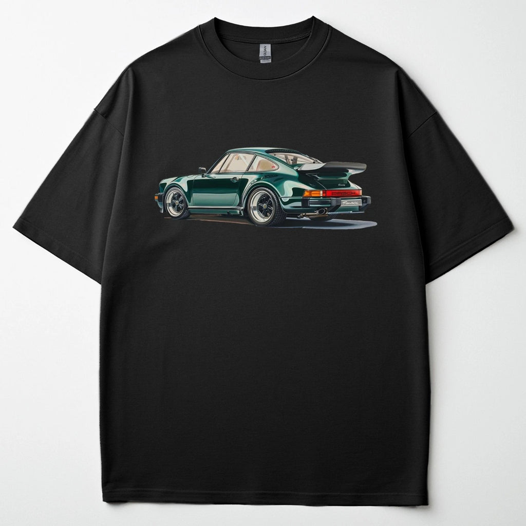 Vintage 911 Turbo T-Shirt Green German Sports Car Graphic Tee Classic 930 Gift