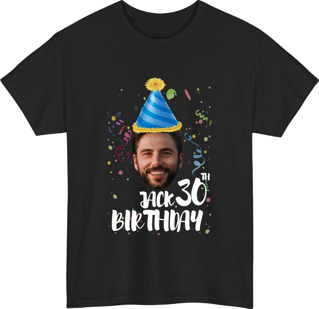 Personalise Birthday Crew T-Shirt Custom Photo Name Age Matching Group Party Top