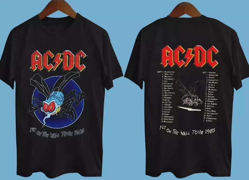 ACDC Fly On The Wall Tour 1985 Tshirt Black All size T-Shirt