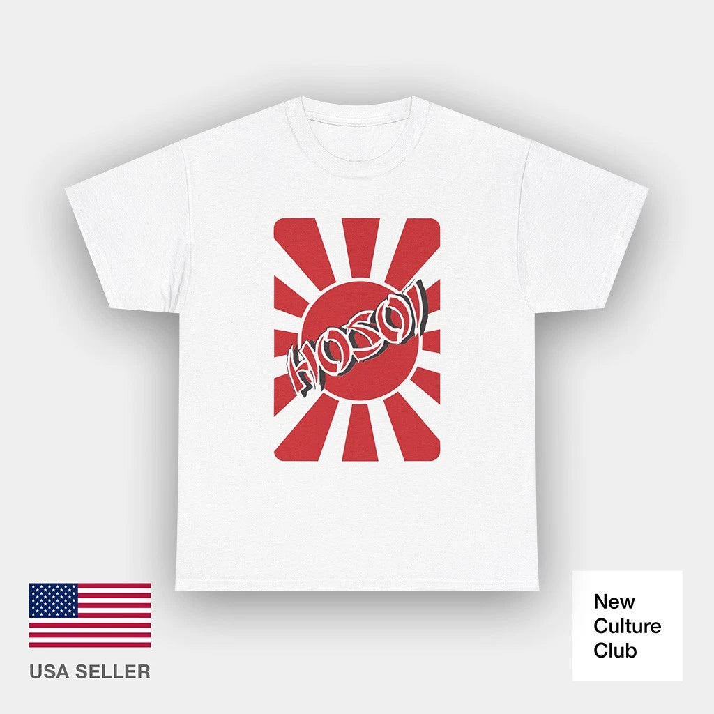 Hosoi Rising Sun 80s Emblem Skateboards Red Classic T-Shirt Print