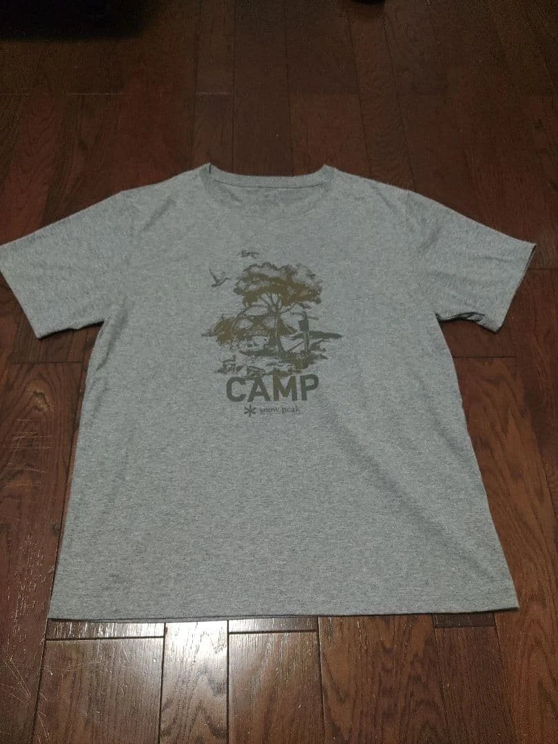 Snow Peak XL Gray T-Shirt Outdoor Sports Athletic Aromatic