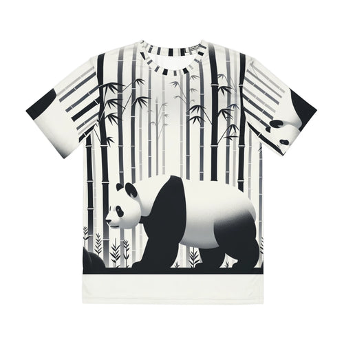 All Over Print T Shirt Minimalist Panda in Bamboo Grove
