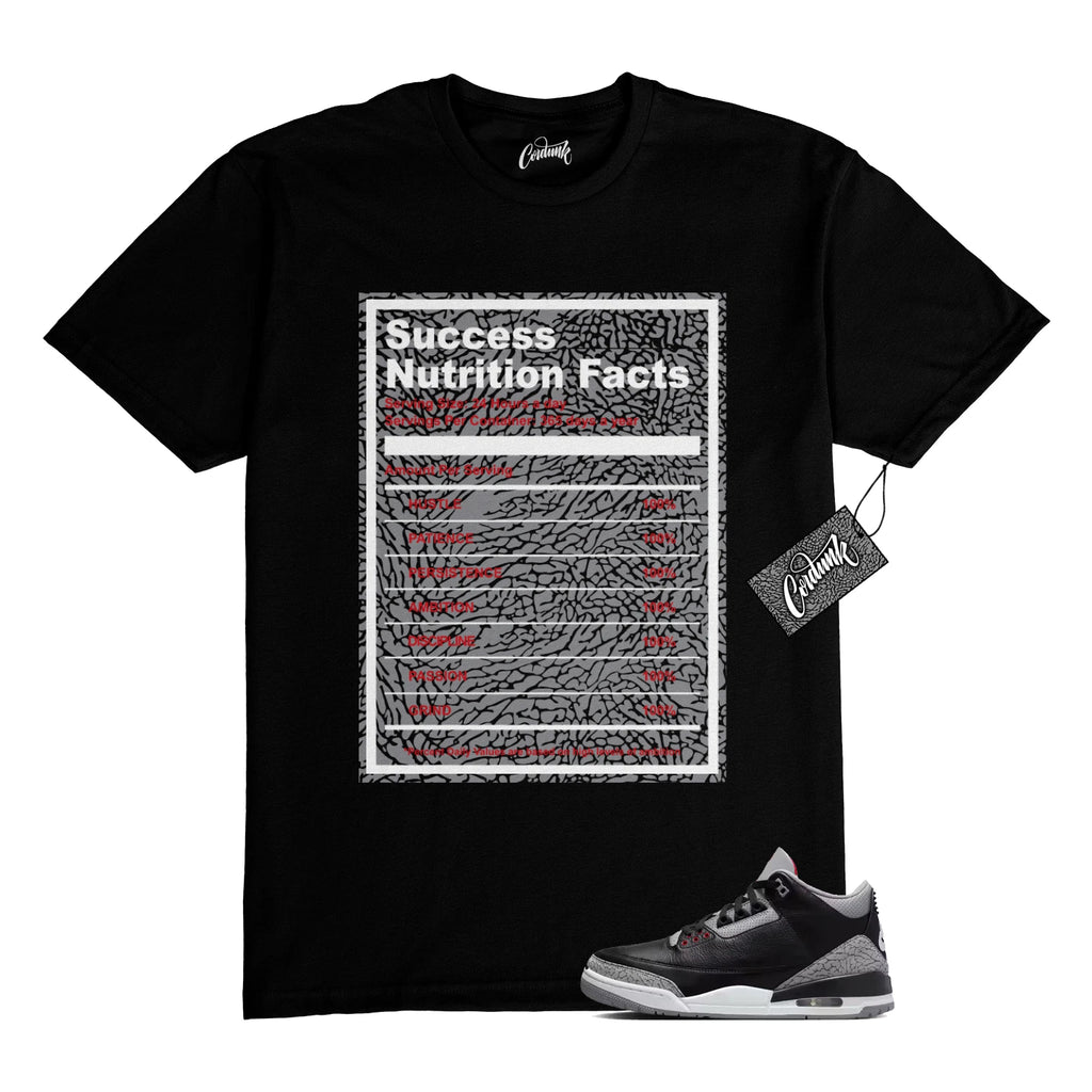 3 Cement Fire Red Cement Grey Elephant Print White Black T Shirt to Match SUCC