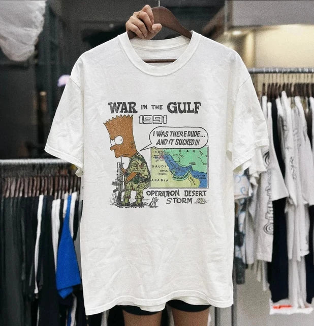 Bootleg Bart 90s Energy War In The Gulf 1991 White T-Shirt