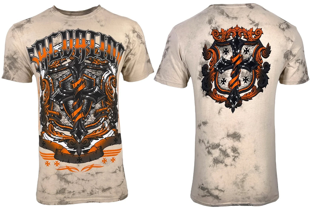 Archaic By Affliction Men's T-shirt Unknown Warrior Cross Wings S-3XL