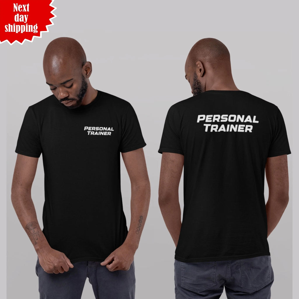 Personal Trainer T Shirt Gym Wear Workout Fitness Printed Short Sleeve Tee Top