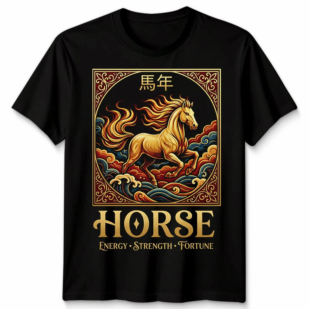 Year Of The Horse Chinese Zodiac Astrology Mens T-Shirt WoMens Graphic Tee