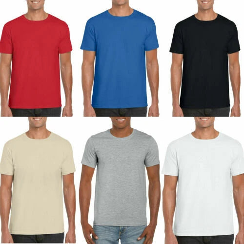 mens t shirts Plain Gildan 100% Soft Cotton T shirt Quick Dispatch upto 4XL