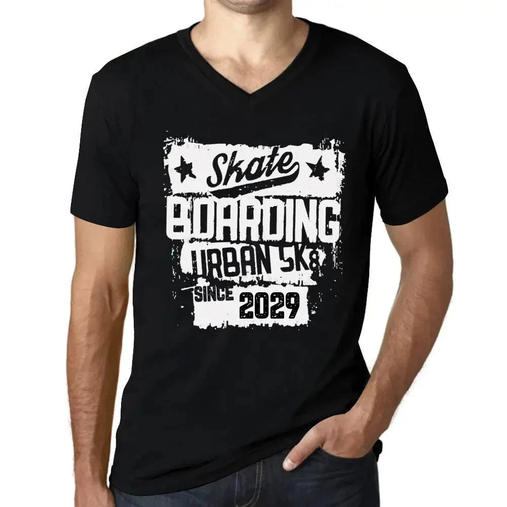 Men's Graphic T-Shirt V Neck Urban Skateboard Since 2029 Eco-Friendly Limited