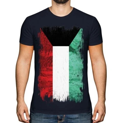 Kuwait Grunge Flag Men T-Shirt Al-Kuwayt Football Kuwaiti Gift