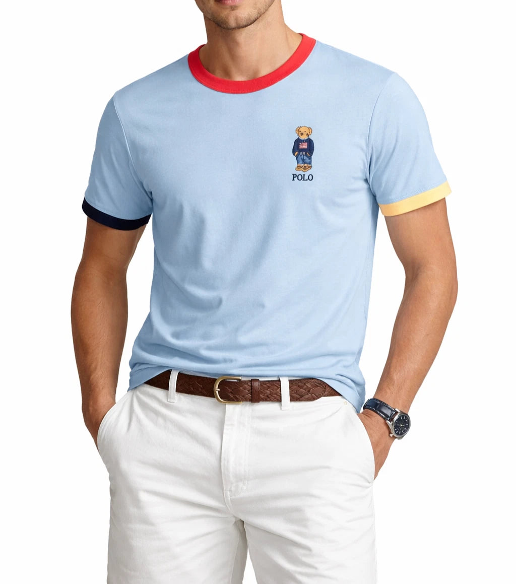 Polo Ralph Lauren Polo Bear T-Shirt Custom Fit  Mens Blue Size- 2XL