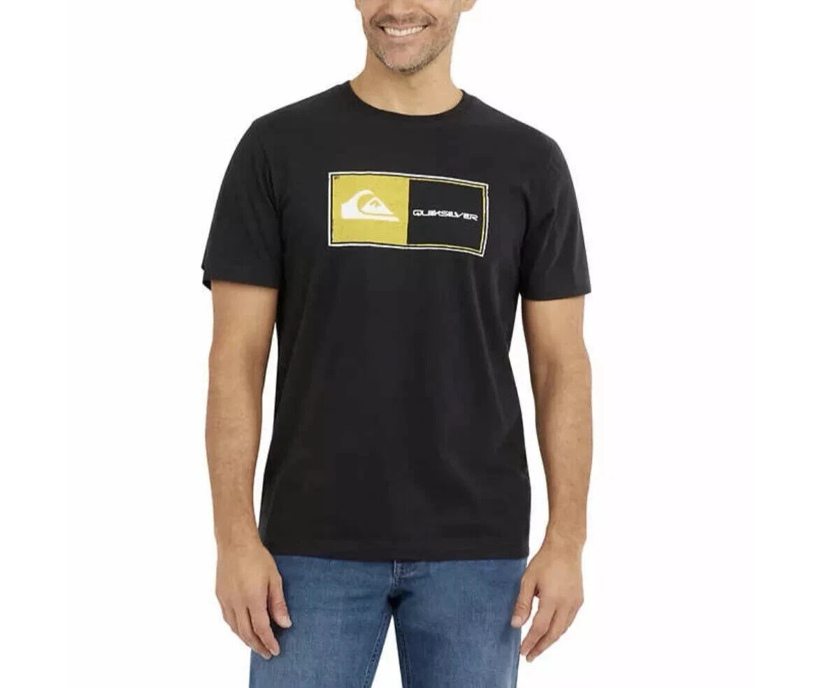 Quiksilver Men's Core Lockup T-Shirt Tee, Black, Size XL