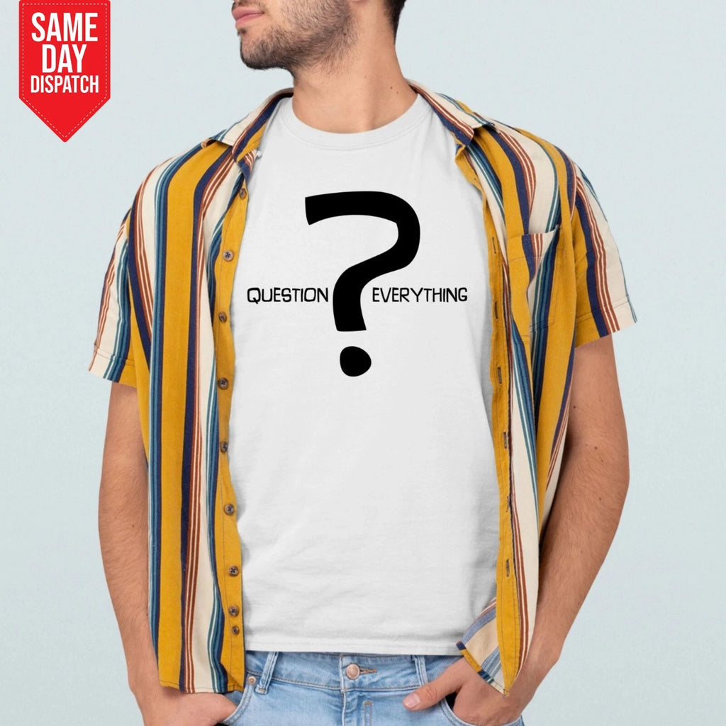 Question Everything Demand The Truth T Shirt Printed Funny Conspiracy Mens T Top