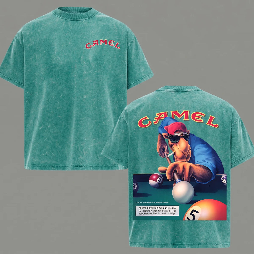 Vintage Camel Joe Billiards Acid Washed T-Shirt Graphic Tee Men's Clothing
