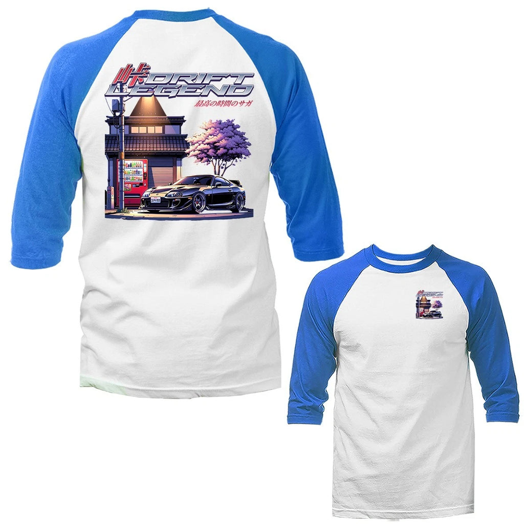 Drift Legend Imported Tuned Custom JDM Sports Car 3/4 Sleeve Raglan