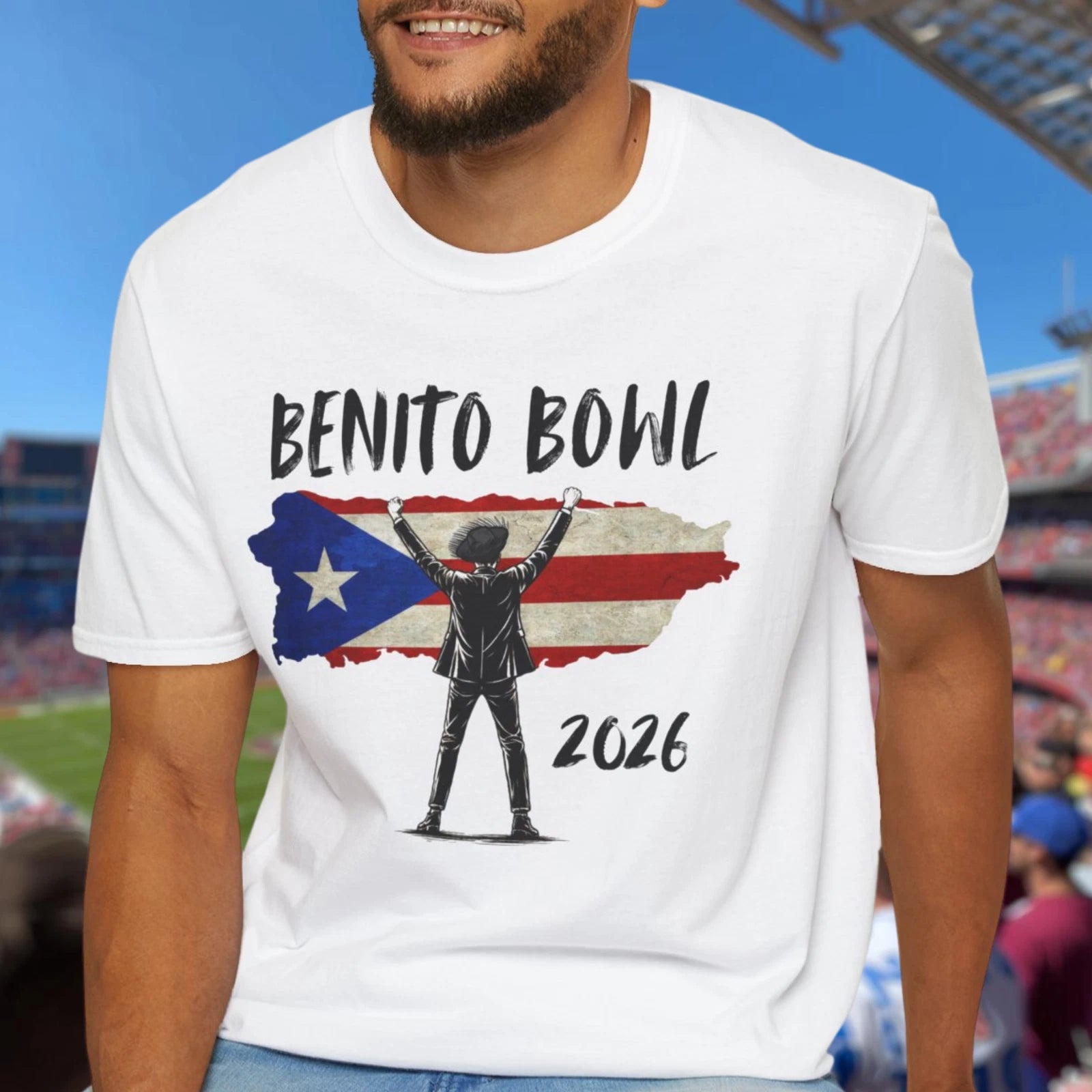 Benito Bowl 2026 PR Flag, Football Fan Gift, Puerto Rico Boricua Heritage Tee