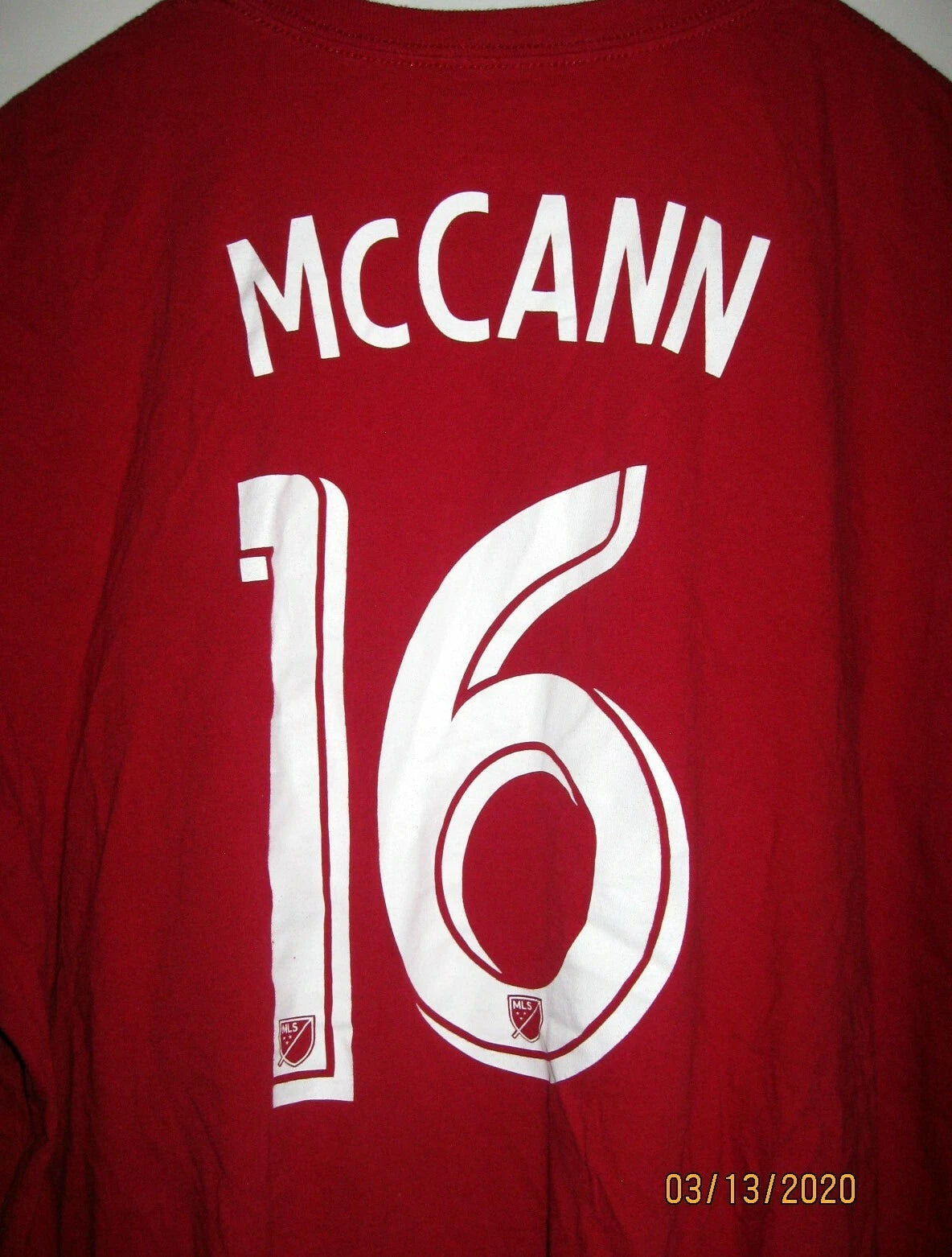 ADIDAS MLS ATLANTA UNITED MCCANN 16 RED COTTON  SHORT SLEEVE T-SHIRT SIZE 2XL