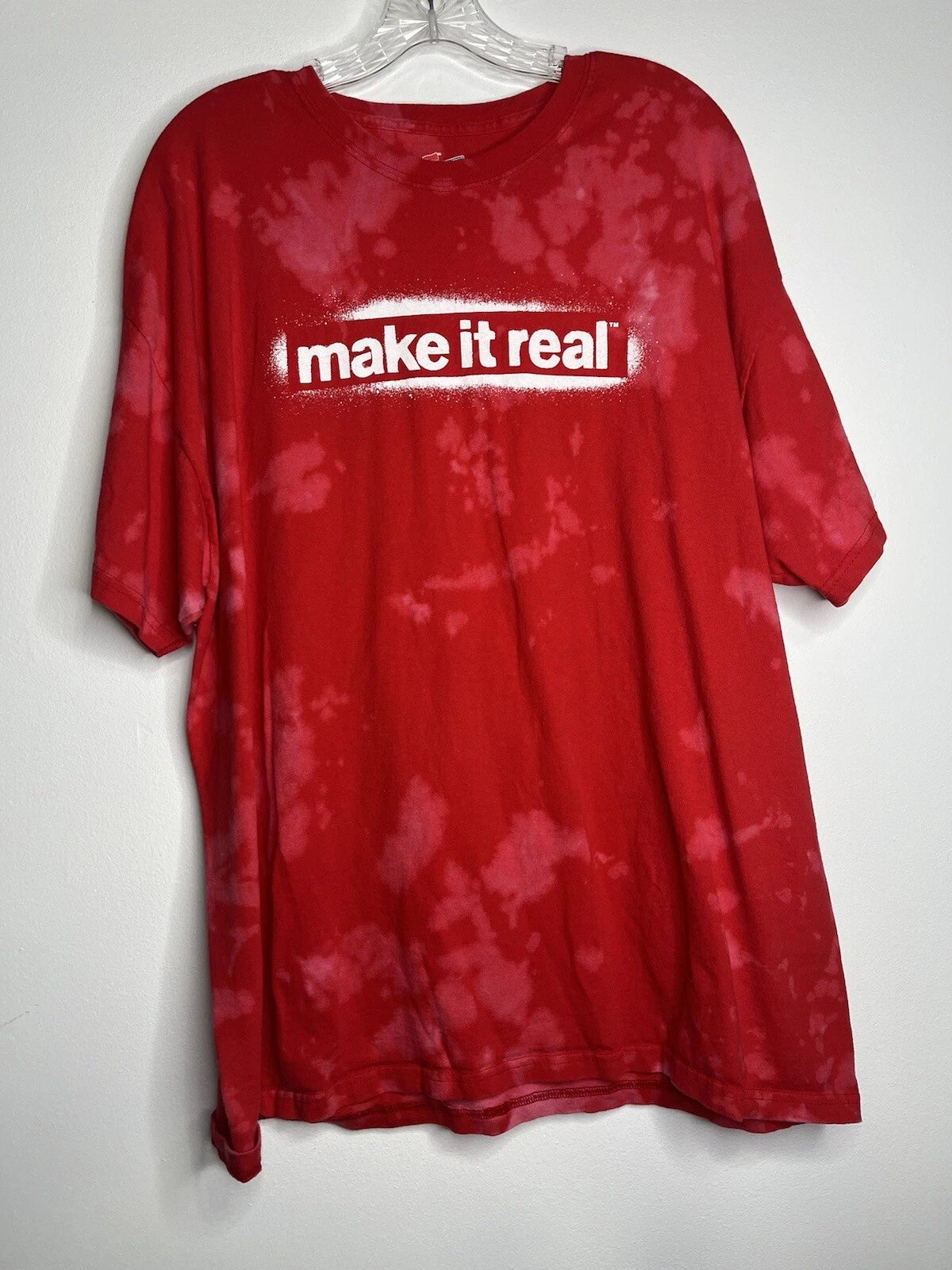 Coca Cola Make it Real Graphic Red Tie Dye T-Shirt Mens Unisex XL DIY Custom