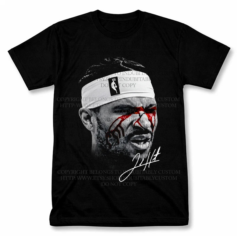 Josh Hart Bloody Face Knicks T Shirt Vintage Style Basketball Fan Tee