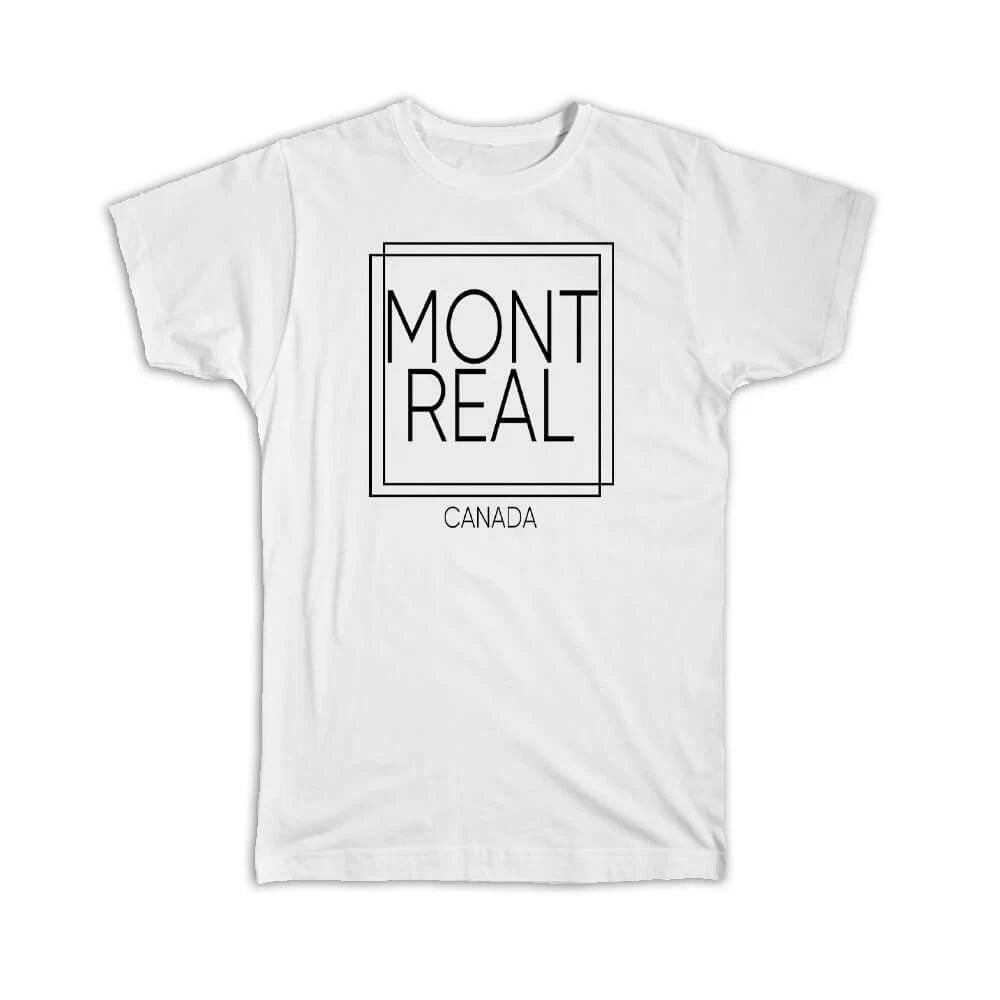 Gift T-Shirt : MONTREAL Canada Square Modern Minimalist Font