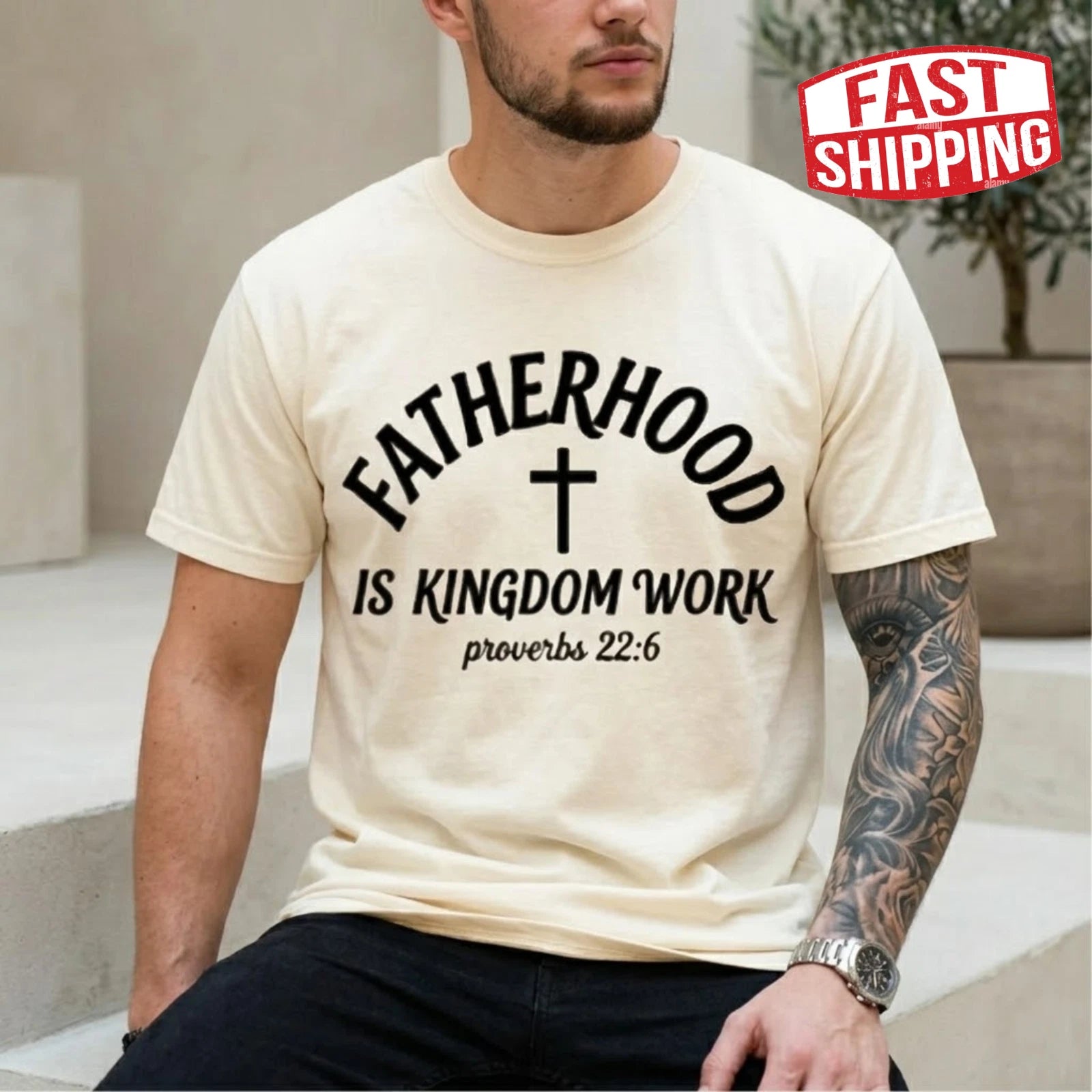 Bible Verse Fatherhood Shirt Christian Dad Tee Fathers Day Gift Papa Shirt