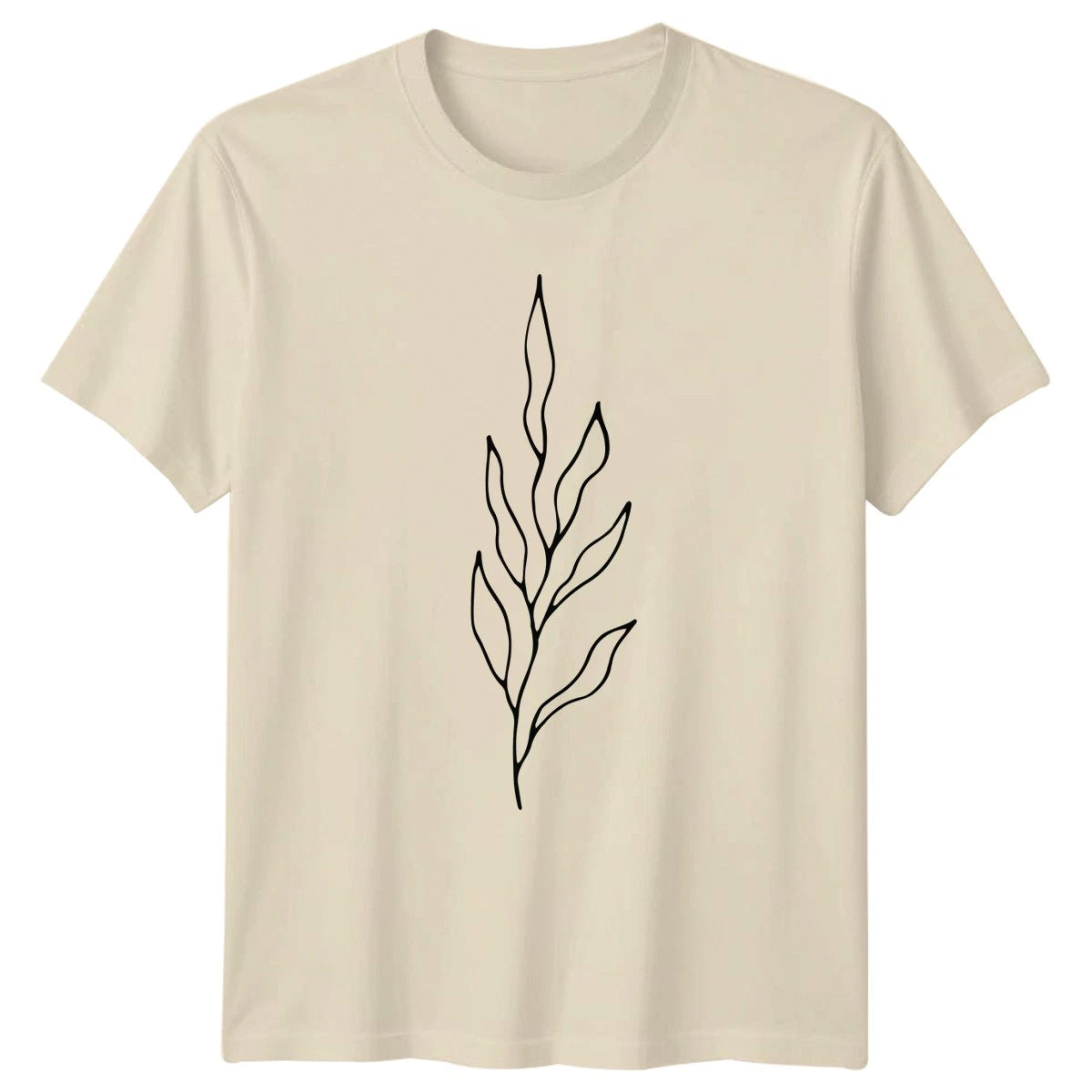 Minimalist Ocean Kelp Seaweed Drawing T-Shirt Botanical Nature Lover Gift