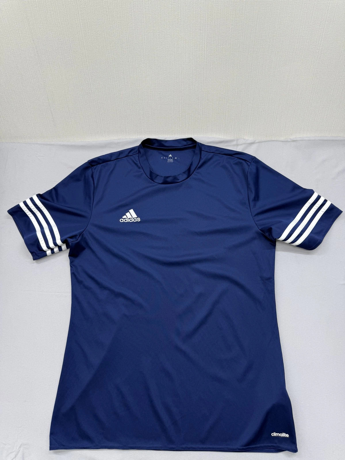 Adidas Men's Navy Climacool Short Sleeve Crewneck Slim Fit Jersey M