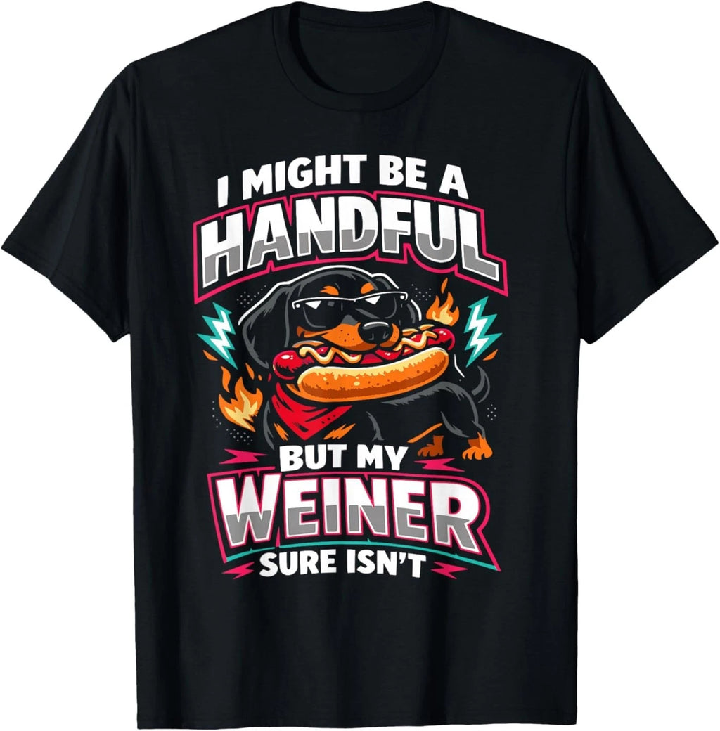 I Might Be A Handful But My Weiner Sure Isn't T-Shirt