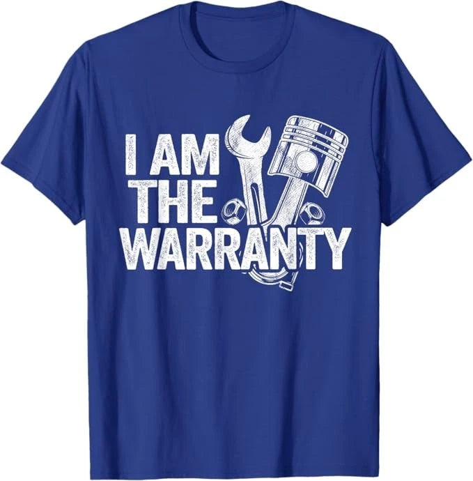 I Am The Warranty Race Car Parts Repair Guy Funny Mechanic T-Shirt Small