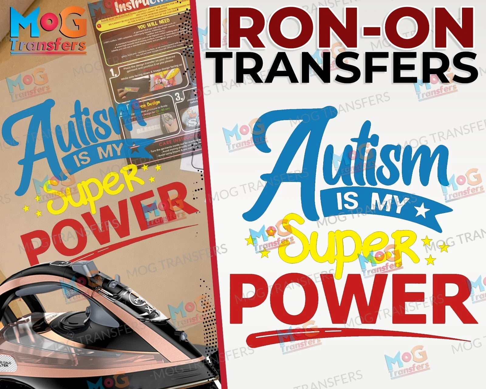 Autism is My Super Power Iron on Transfer T-shirt Gift Autistic Kids Awareness