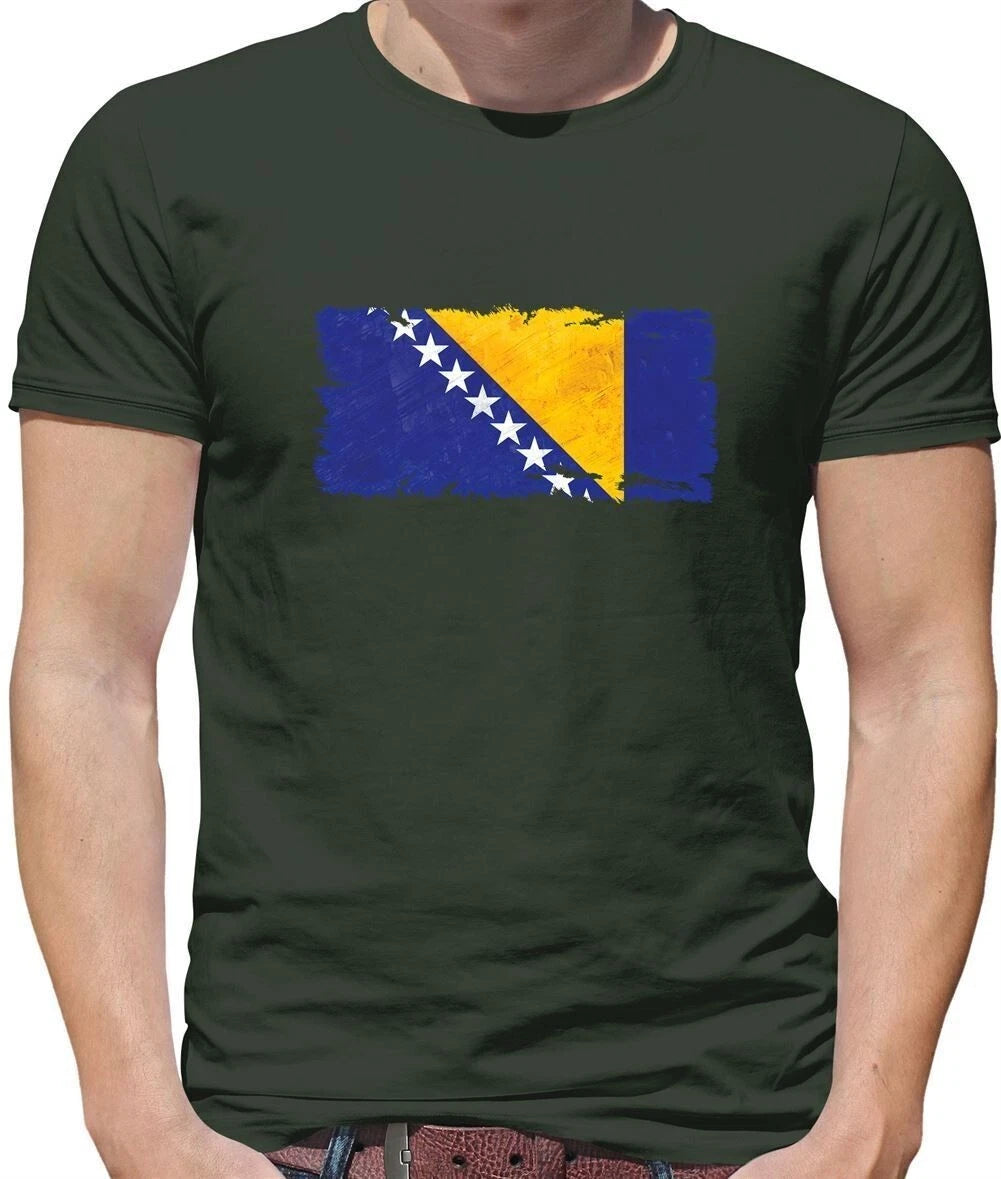 Bosnia E Erzegovina Grunge Stile Bandiera - T-Shirt - Bosniaco Love Vivo
