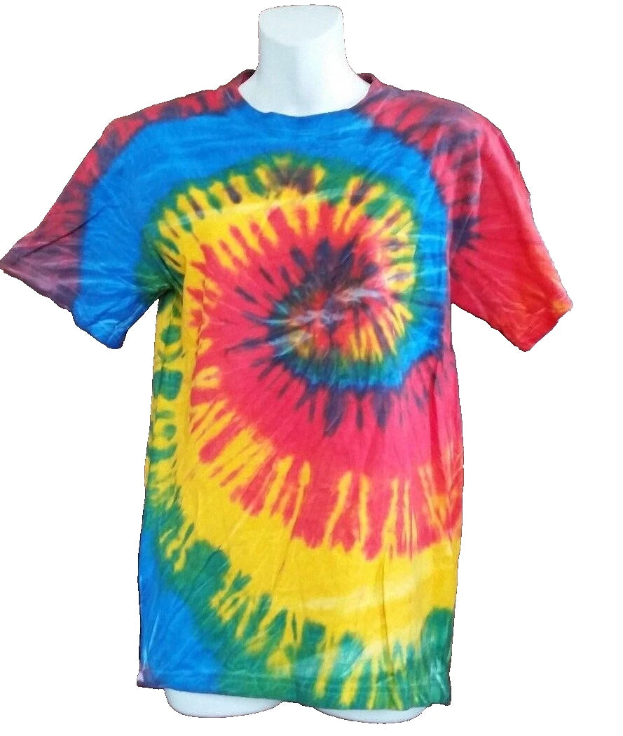 Tie Dyed Handmade T-Shirt Top Unisex Adult Small Spiral Graphic Preshrunk New