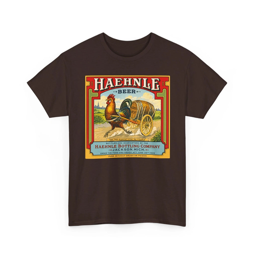 Haehnle Beer Jackson MI Rooster Pulling Keg Retro Pre-Pro Breweriana T-Shirt