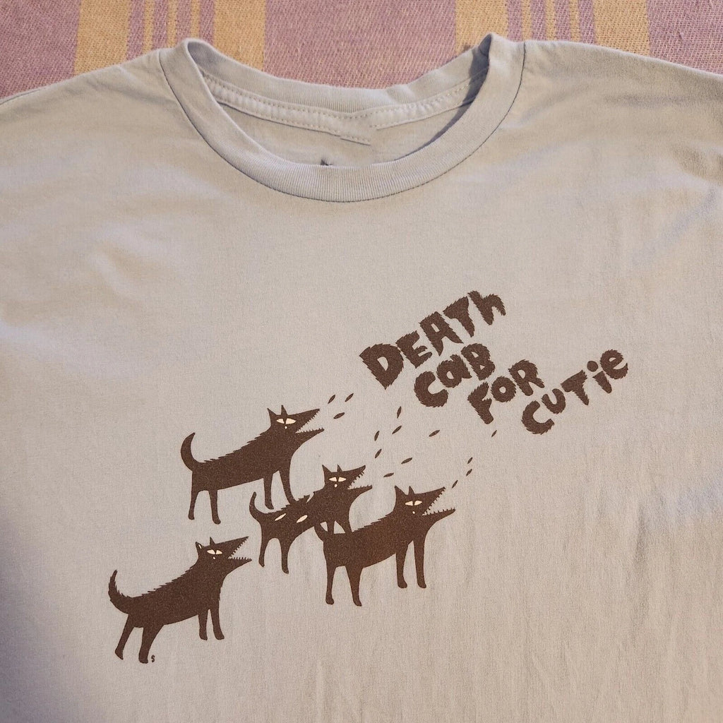 Vintage Death Cab For Cutie Band T Shirt Wolves Barking Dogs 2001 US557
