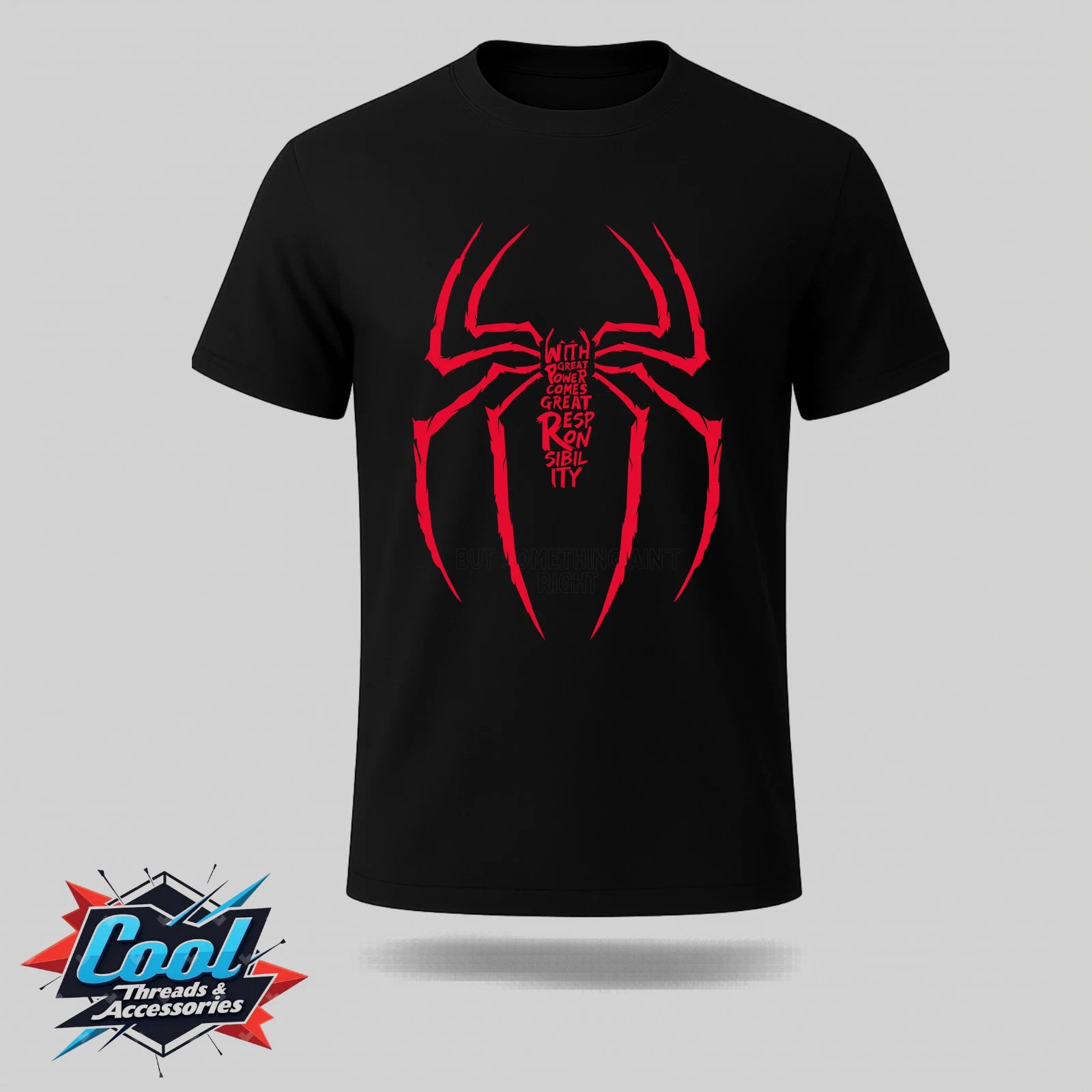 Cool Spider Graphic Tee - Black Unisex Shirt with Red Spider, Sizes S-XL