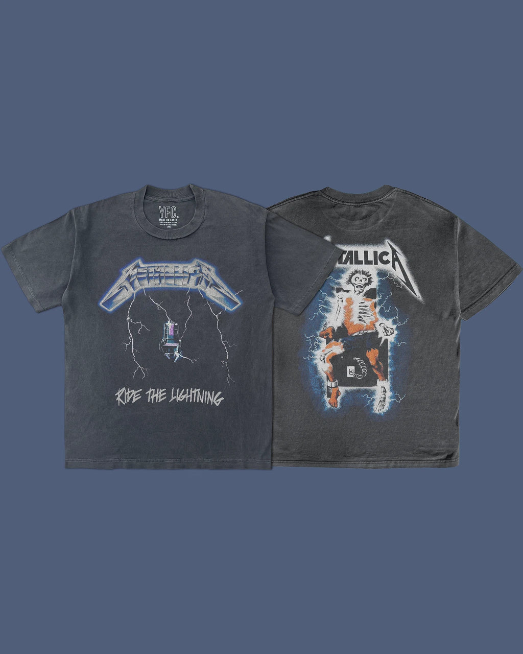 Riding The Lightning Front & Back Vintage Wash Tee- Shirt
