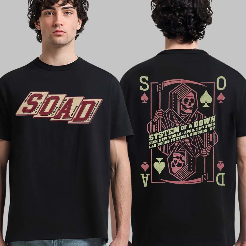 System Of A Down Sick New World April 25 2026 Las Vegas Festival Venue Merch Tee