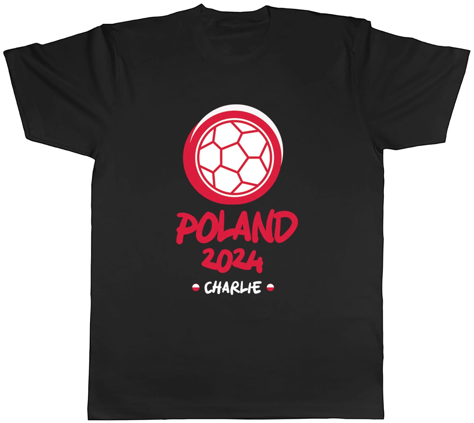 Personalised Poland 2024 Mens T-Shirt Football Soccer Supporter Fan Tee Gift